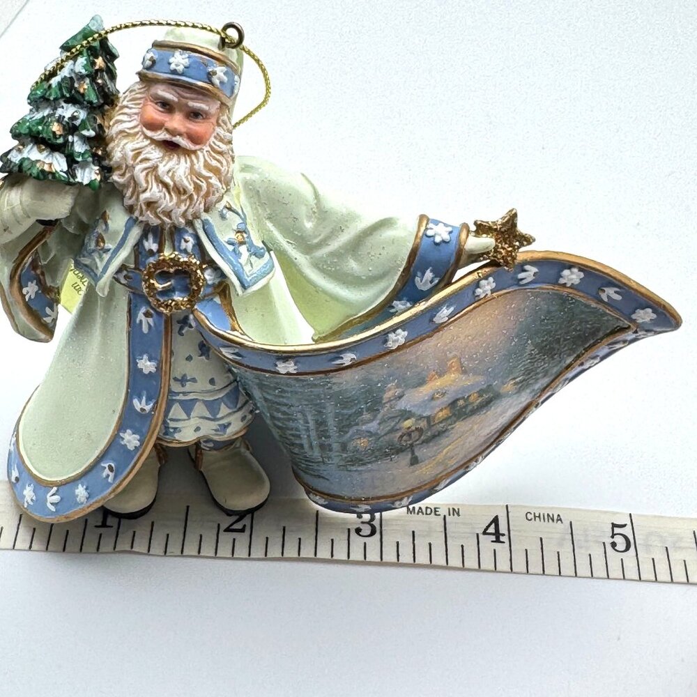 Vtg Thomas Kinkade Frosty Christmas Eve Santa Ornament Old World Santas 2003 - Picture 3 of 11